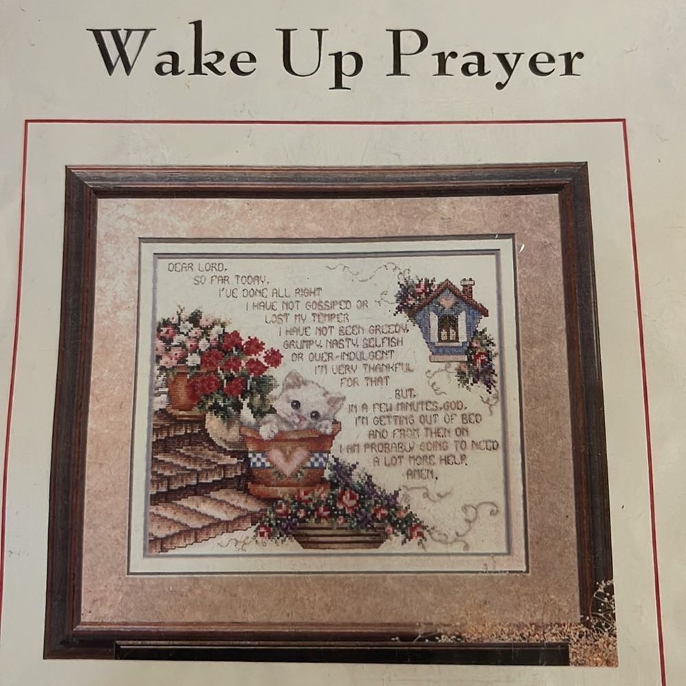 Stoney Creek Counted Cross Stitch Kit Wake Up Prayer Cloth Included NEW